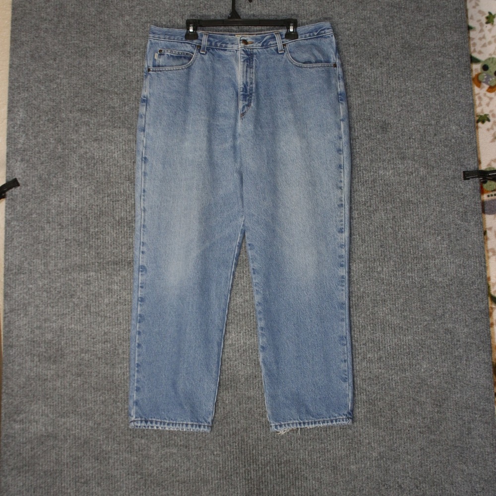 LL Bean Flannel Lined Jeans Mens 38x30 Blue Natural Fit Denim 130657